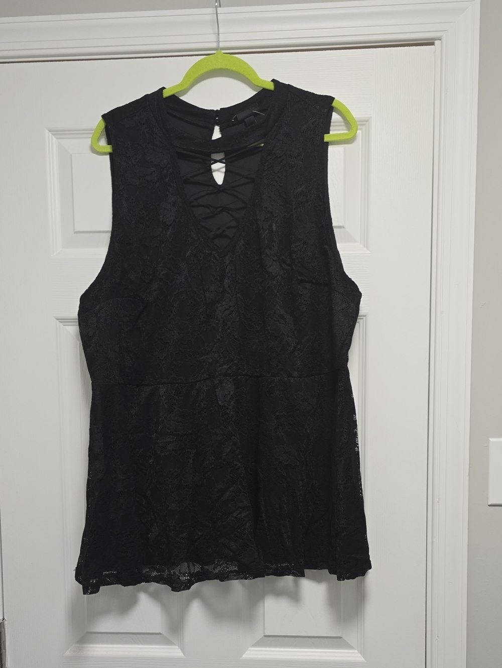 torrid Black Lace Crisscross V-Neck Tank